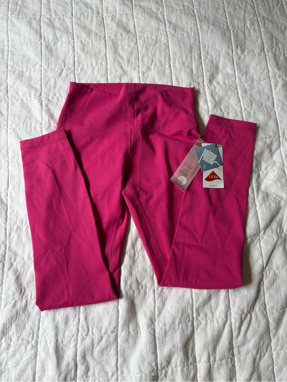 NEW Mono B High-Waisted Hot Pink Athletic Leggings SMALL